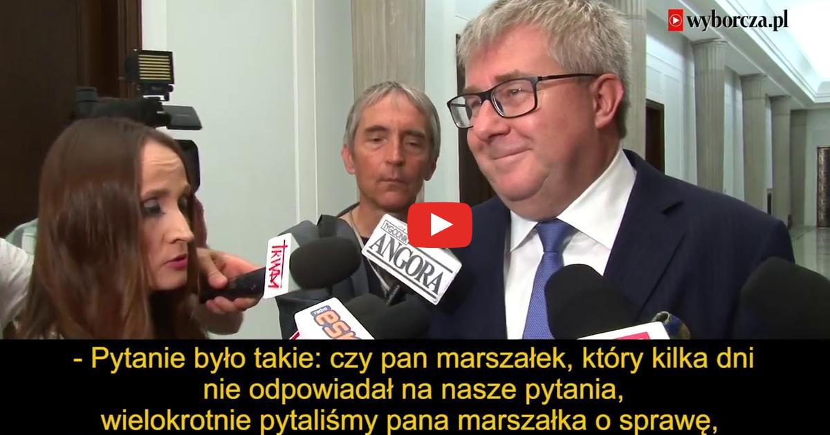 Czy marszałek Sejmu może kłamać? Nasze pytanie zbiło z tropu Czarneckiego.