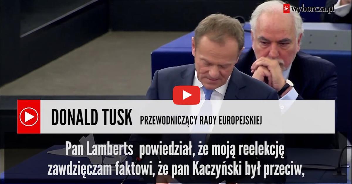 Tusk uszczypliwie o Kaczyńskim na forum Europarlamentu. Co powiedział?