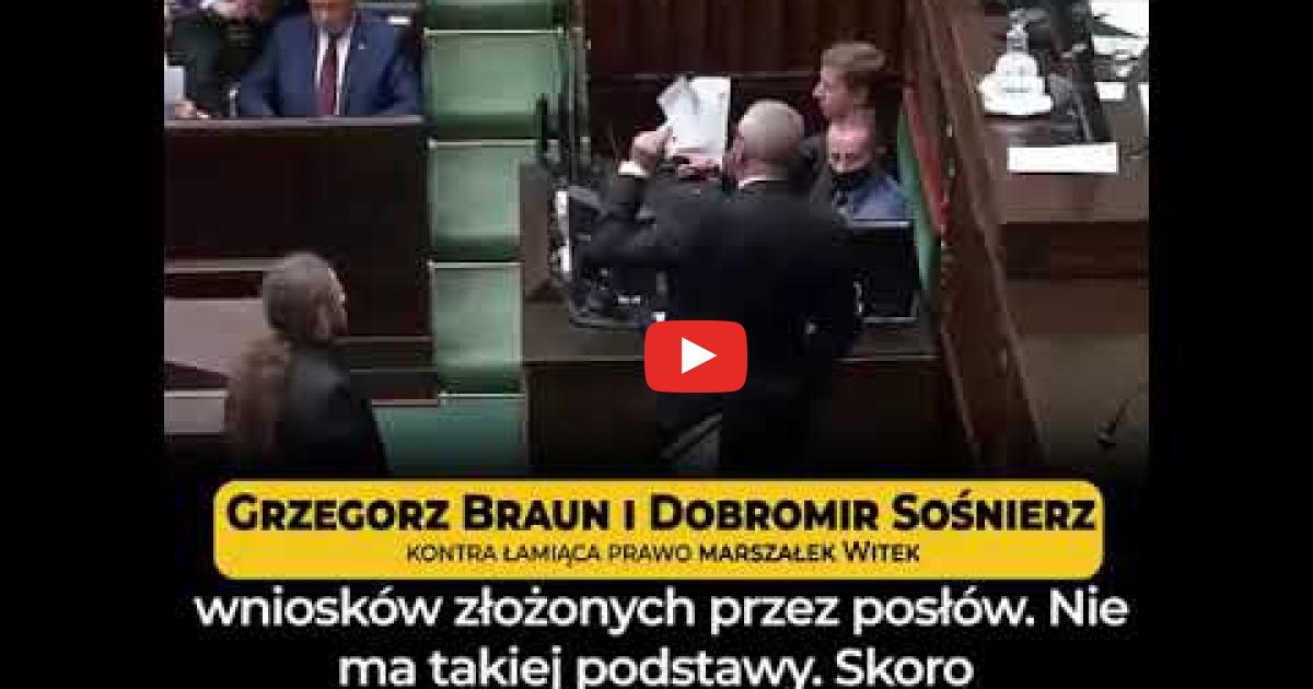 Grzegorz Braun do Kaczyńskiego: “Jesteście lekko zdezorganizowaną grupą przestępczą!”
