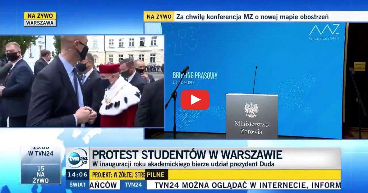 Andrzej Duda wygwizdany przez studentów na Uniwersytecie Warszawskim.