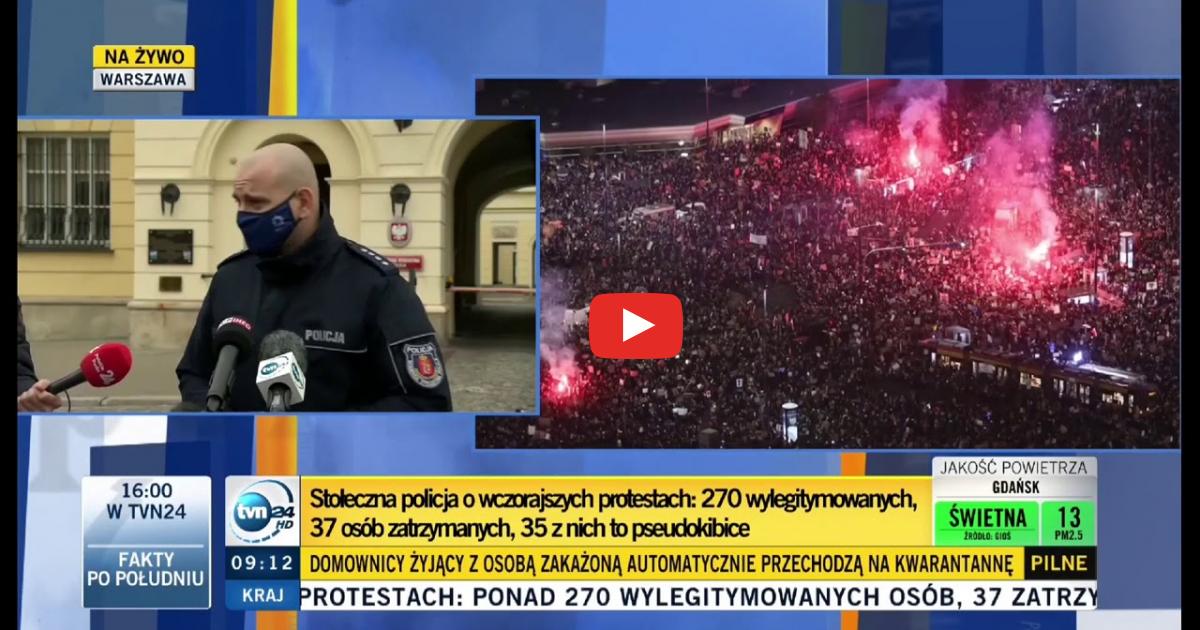 Dziennikarka doszukuje się działań antify podczas protestu w Warszawie