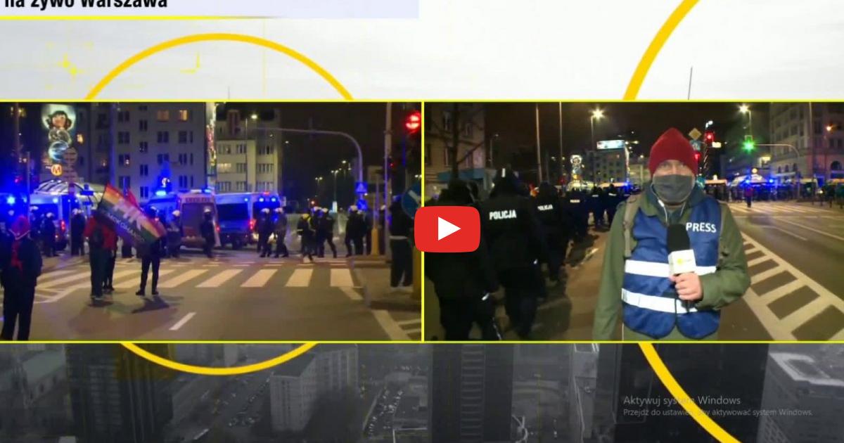 Warszawa: kilkuset policjantów otoczyło 30 osób. Nie mogła przejechać karetka.