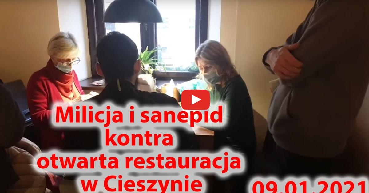 Milicja i sanepid kontra otwarta restauracja w Cieszynie.