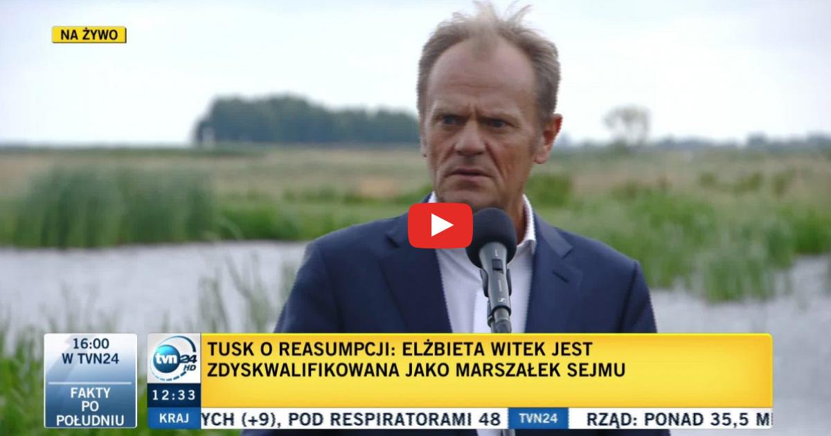 Donald Tusk rzeczowo odpowiada funkcjonariuszowi TVPIS