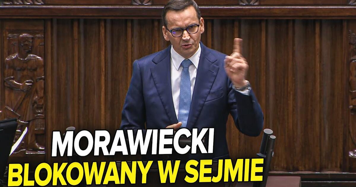 Morawiecki BLOKOWANY przez posłów w Sejmie.