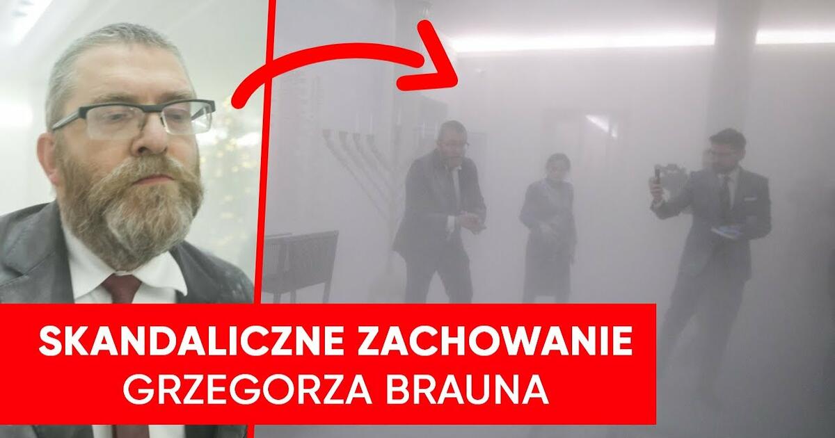 Skandaliczne zachowanie Grzegorza Brauna. Odpalił w Sejmie gaśnicę!