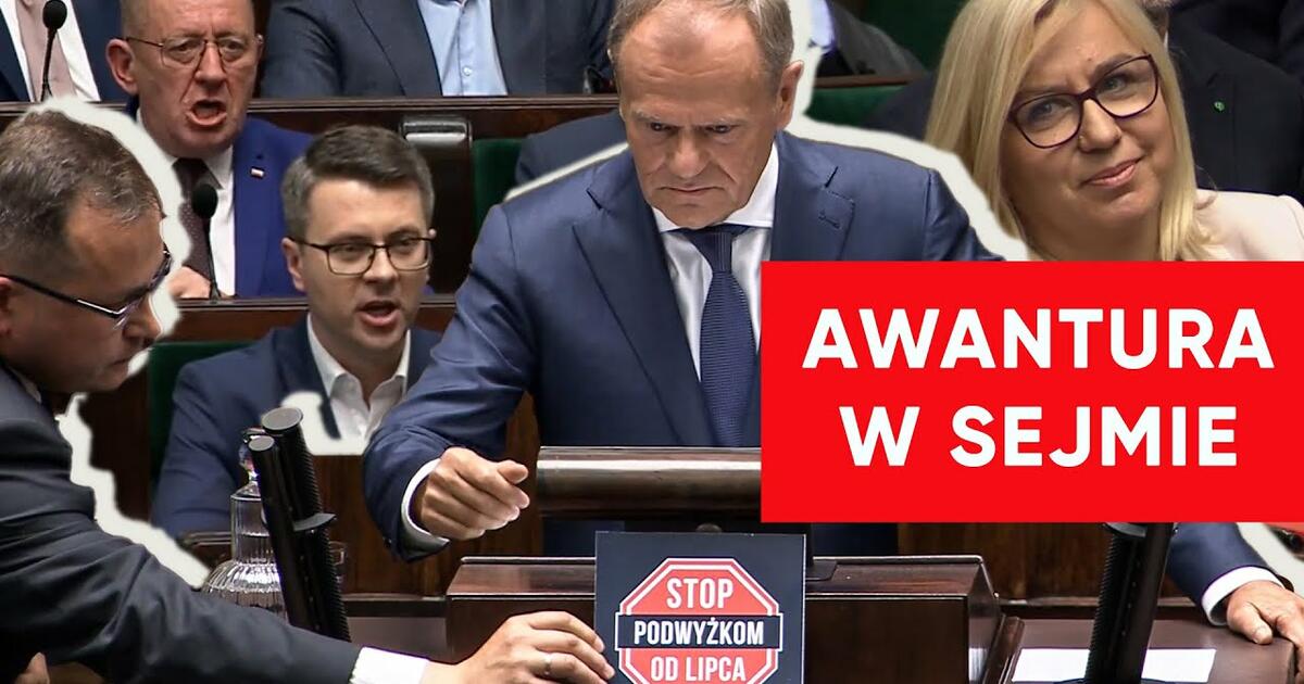Awantura w Sejmie. Poseł PiS wtargnął na mównicę Tuskowi. Ostra reakcja Hołowni