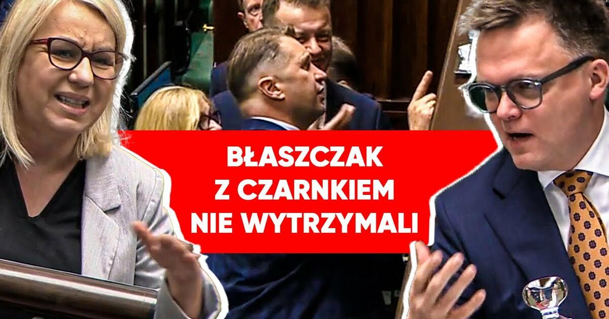 Błaszczak z Czarnkiem w szarży. Wtargnęli na mównicę