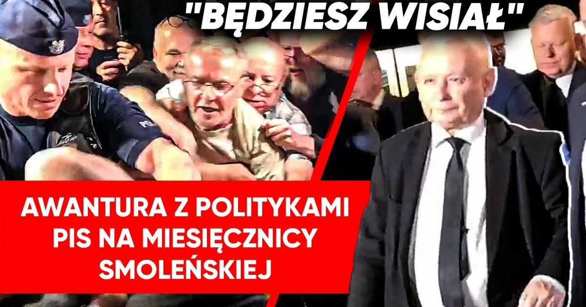 “Tam się leją z Kaczyńskim”. Policja wezwała karetkę. Tłum skandował: Kaczor do domu